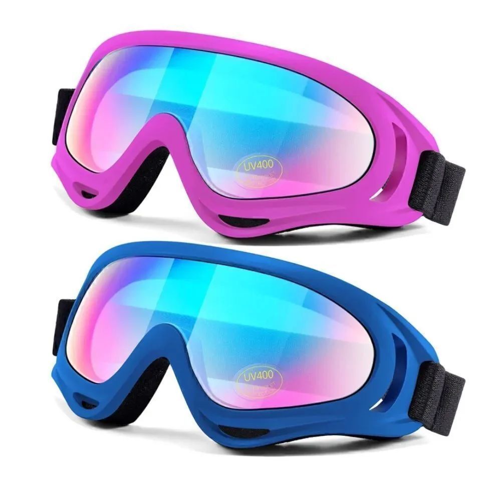 Pink and Blue Ski Goggles Unisex 2 pairs